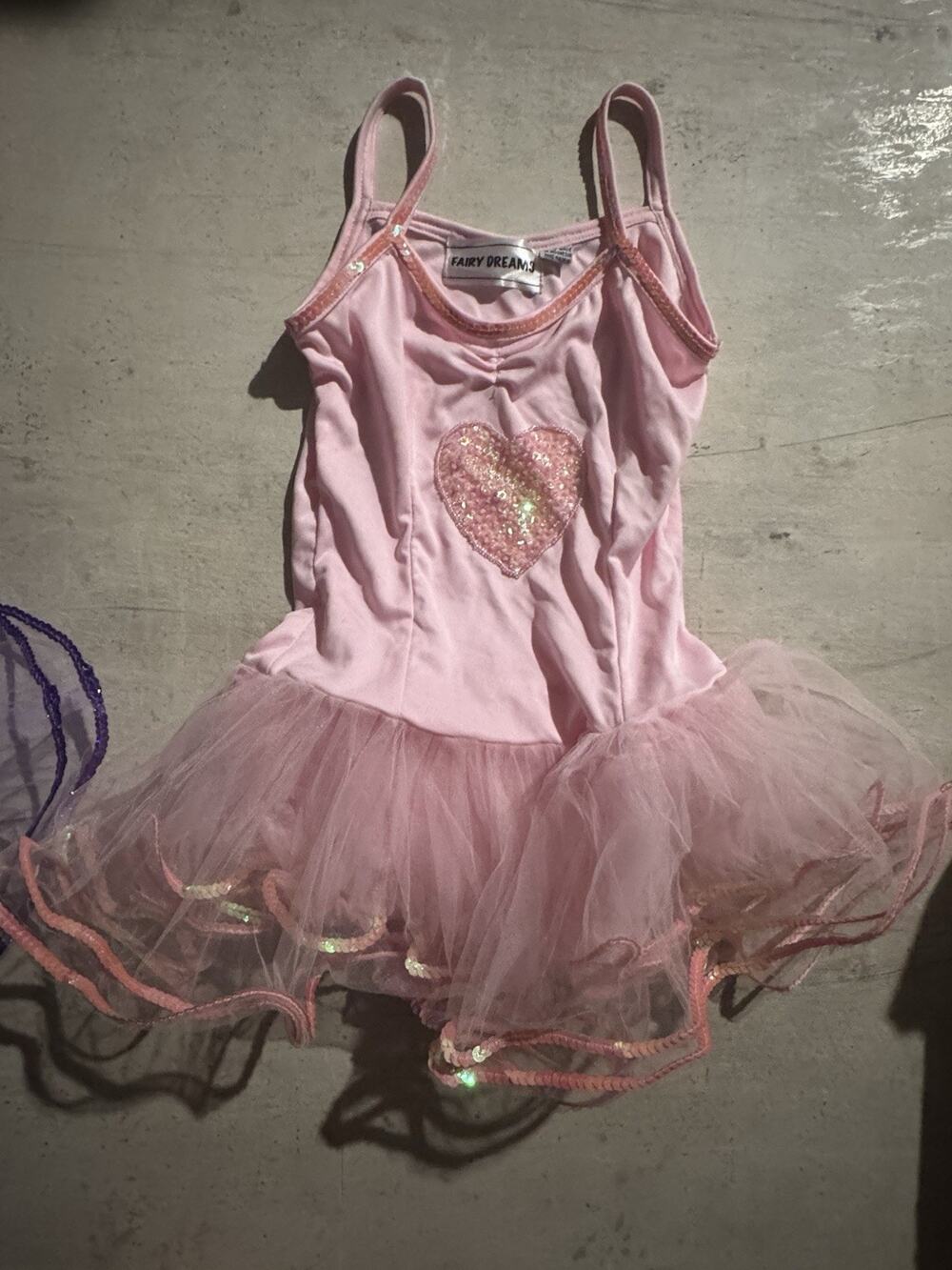 Fairy Dream Heart Sequin Tutu Dress Outfit Girls Size M Pink